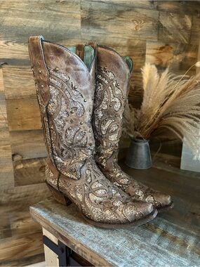 Corral Brown Embellished Women's Western Boots